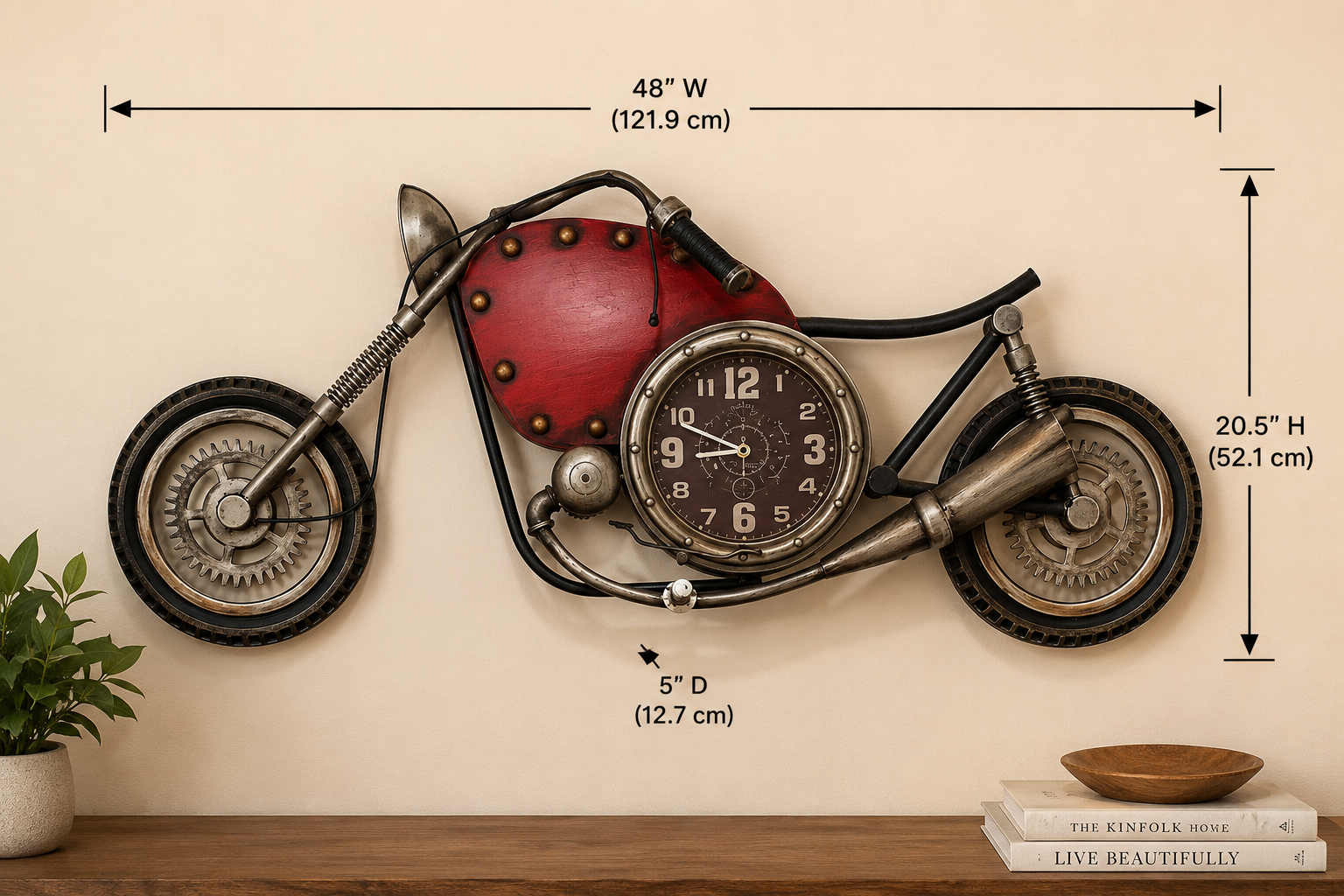 Vintage Motorcycle Wall Clock - Image 3