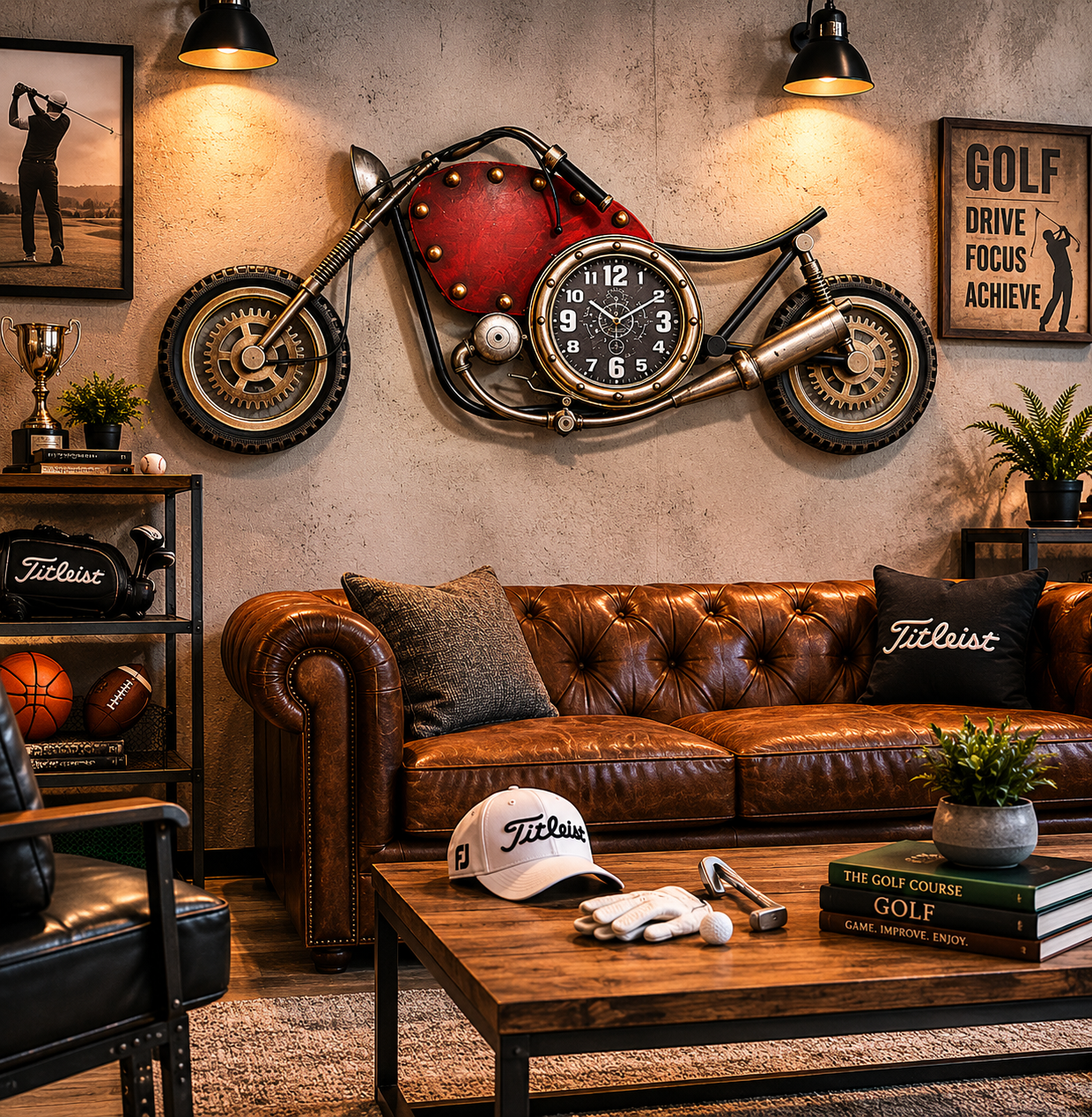 Vintage Motorcycle Wall Clock - Image 2
