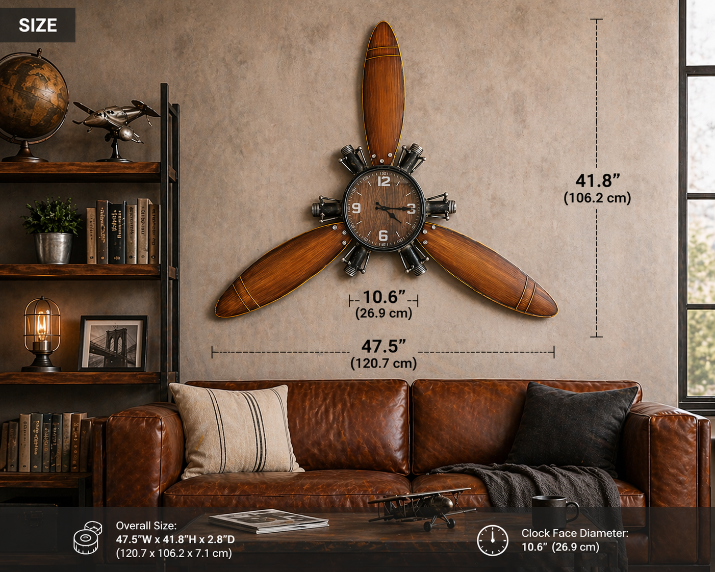 Airplane Propeller Wall Clock small - Image 5