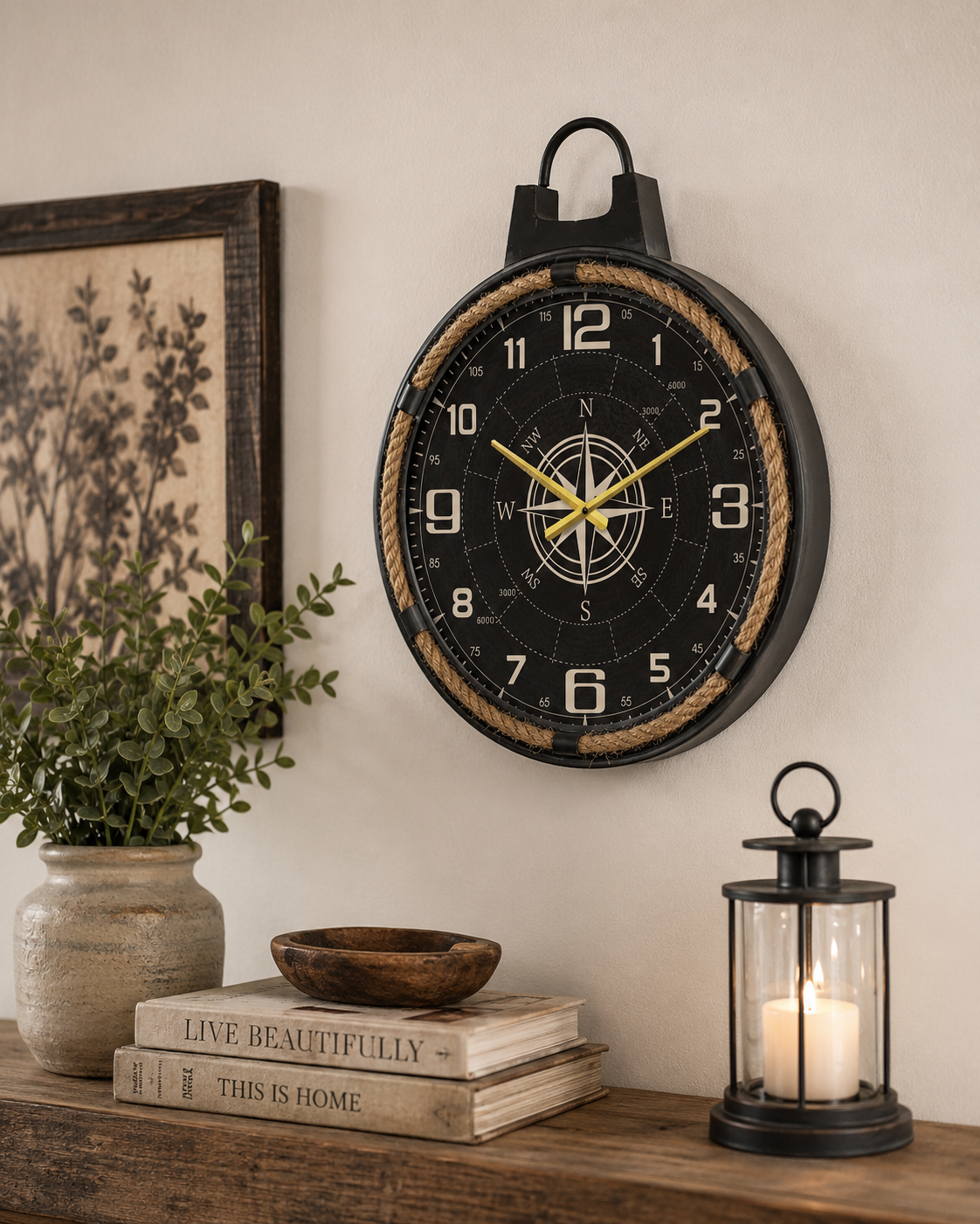 Sisal Rope Style Metal Wall Clock - Image 7