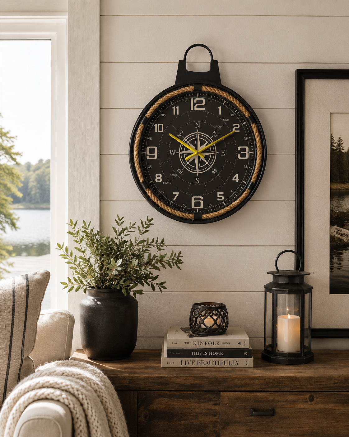 Sisal Rope Style Metal Wall Clock - Image 8