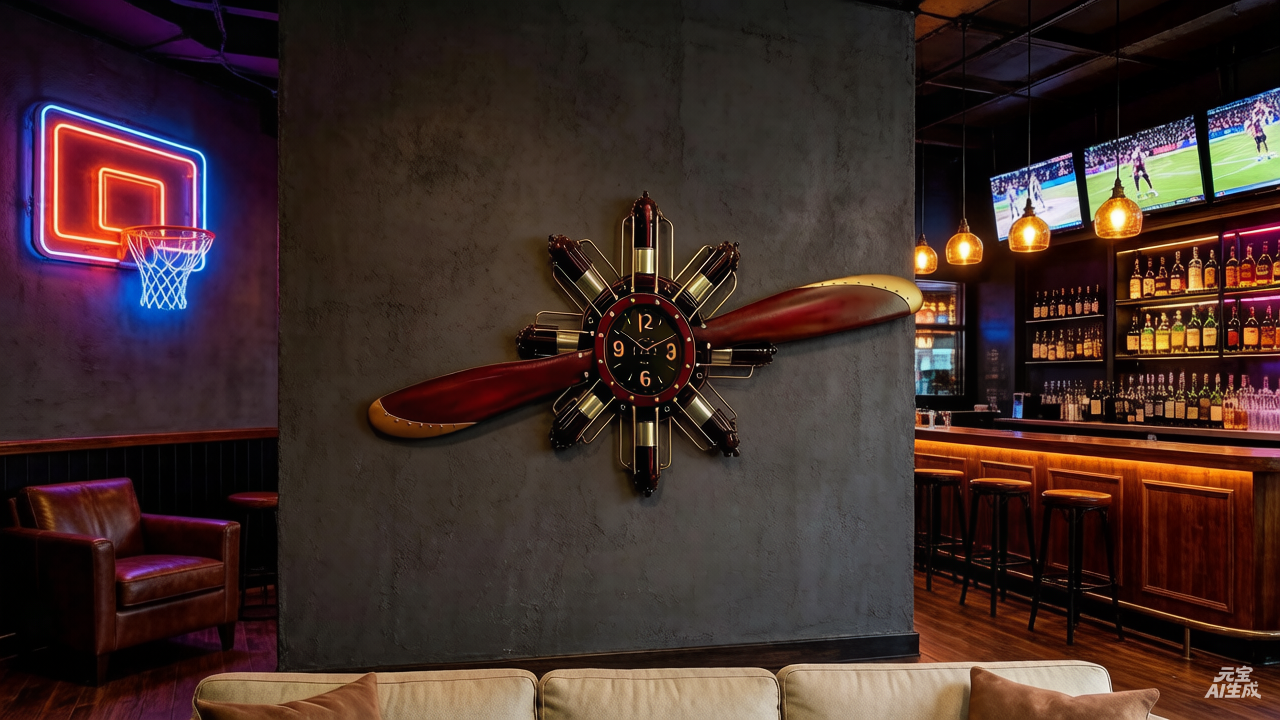AeroTwin Wall Clock – Horizontal Propeller Edition - Image 3