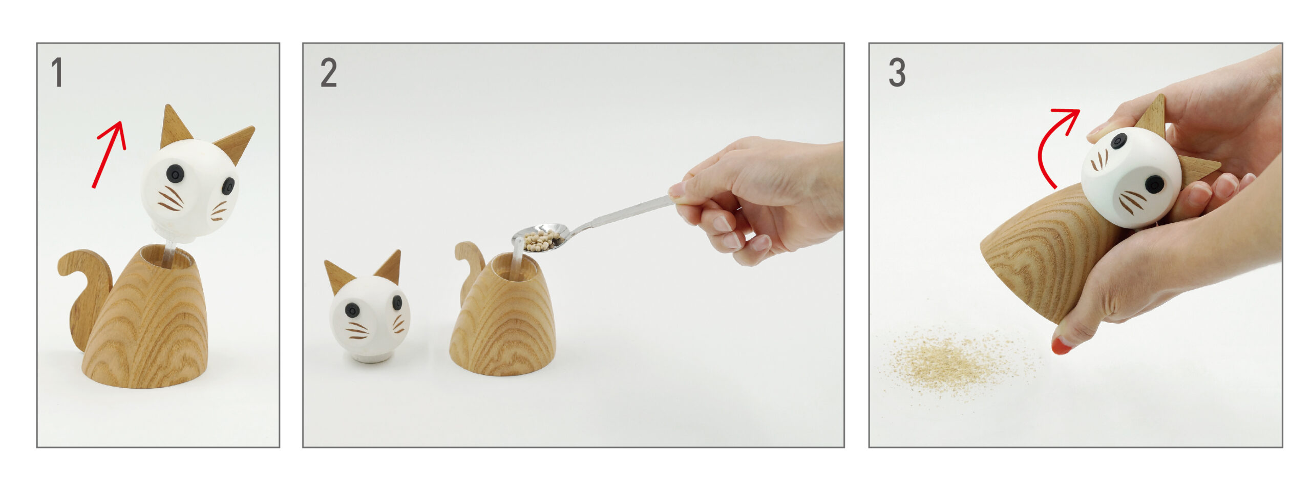 Cat Wooden Pepper & Salt Mill - Image 3