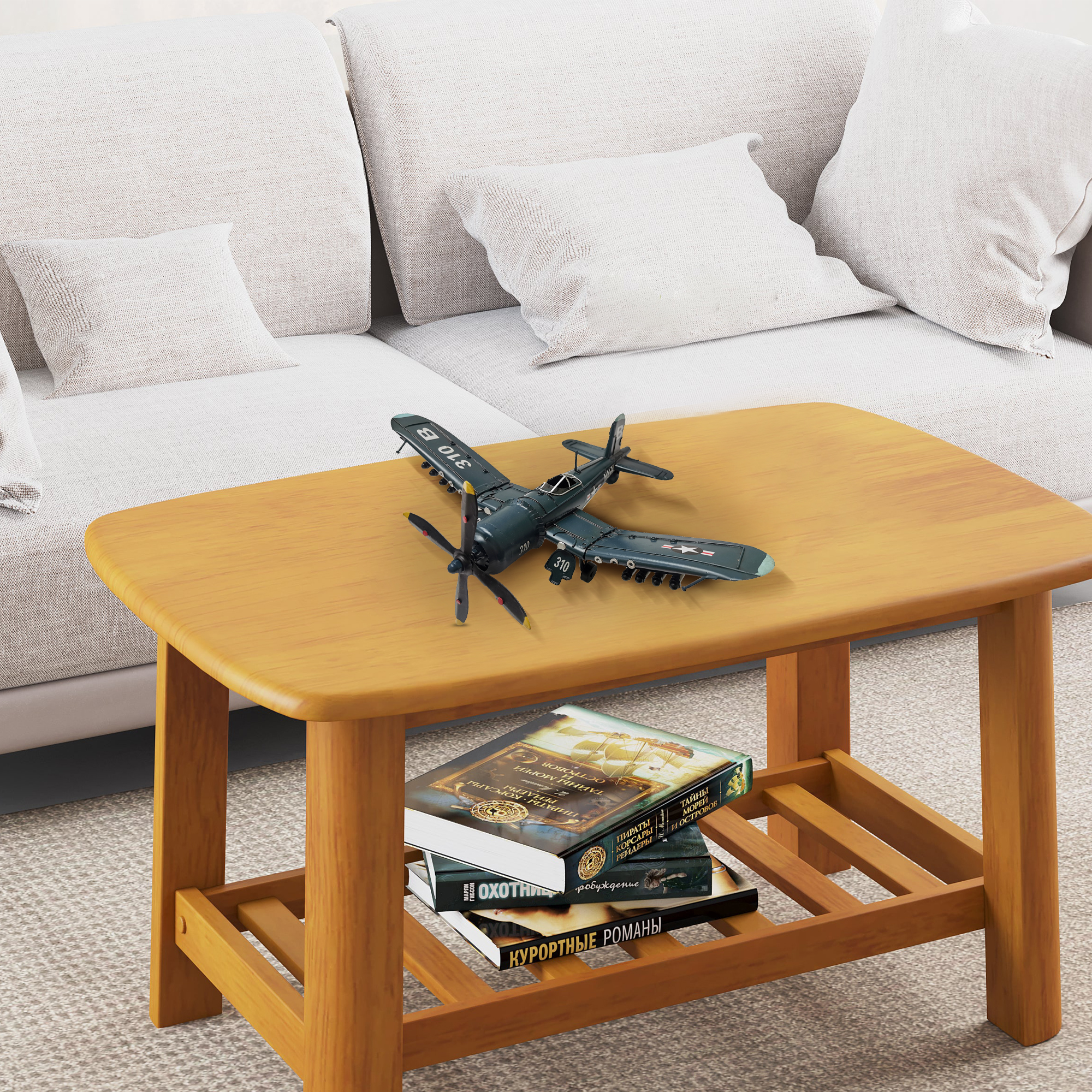 Navy Blue Airplane with Folderable Wing - Image 2