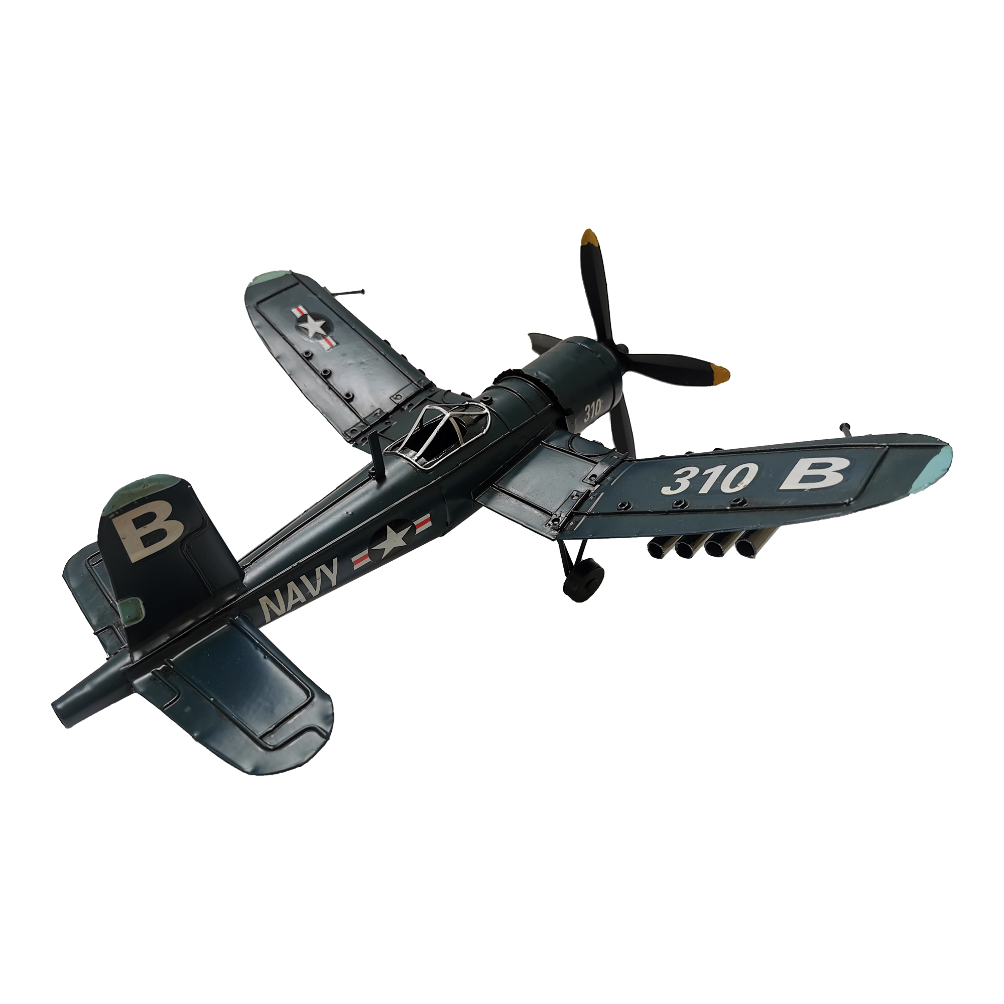 Navy Blue Airplane with Folderable Wing - Image 3