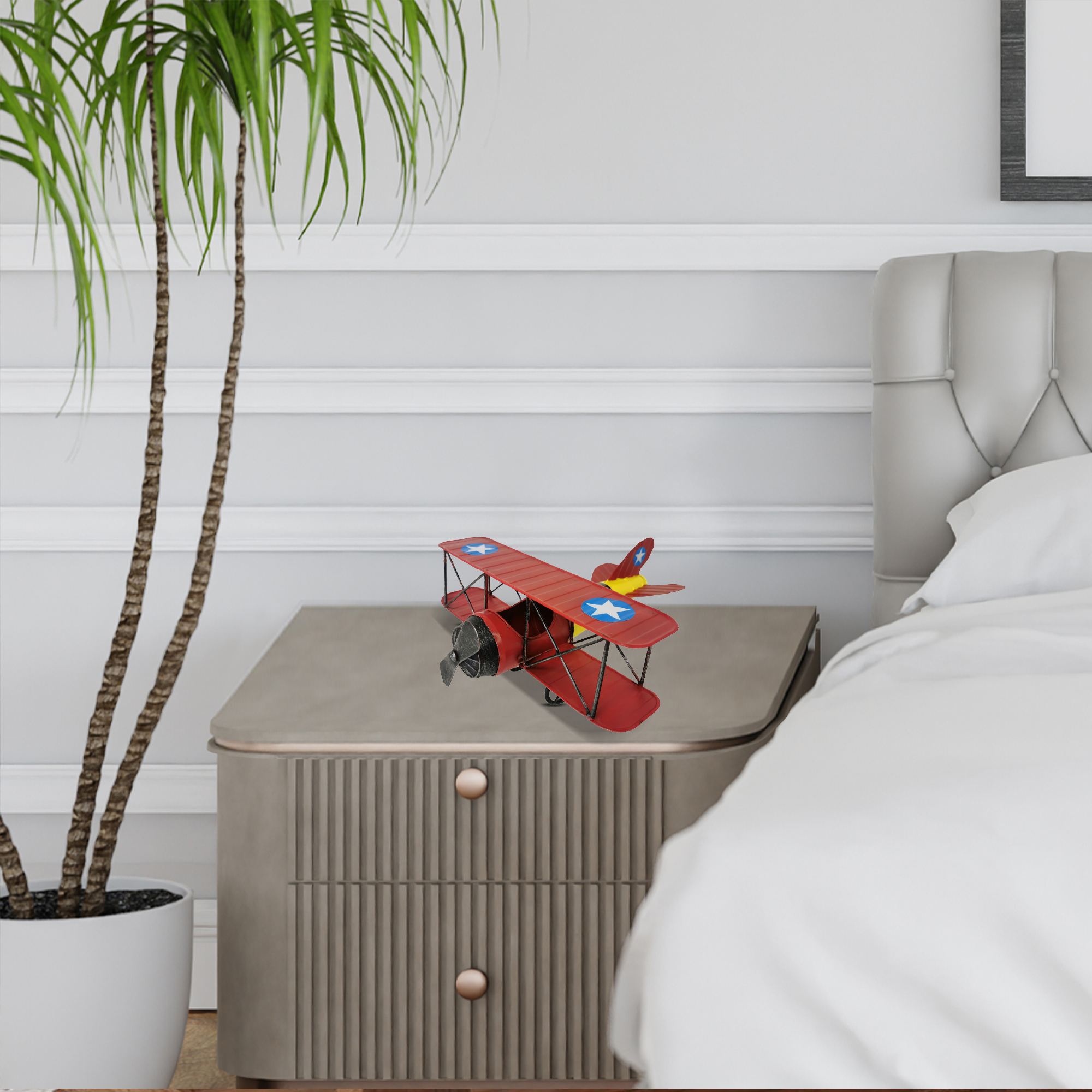 Red Airplane Model Décor - Image 2