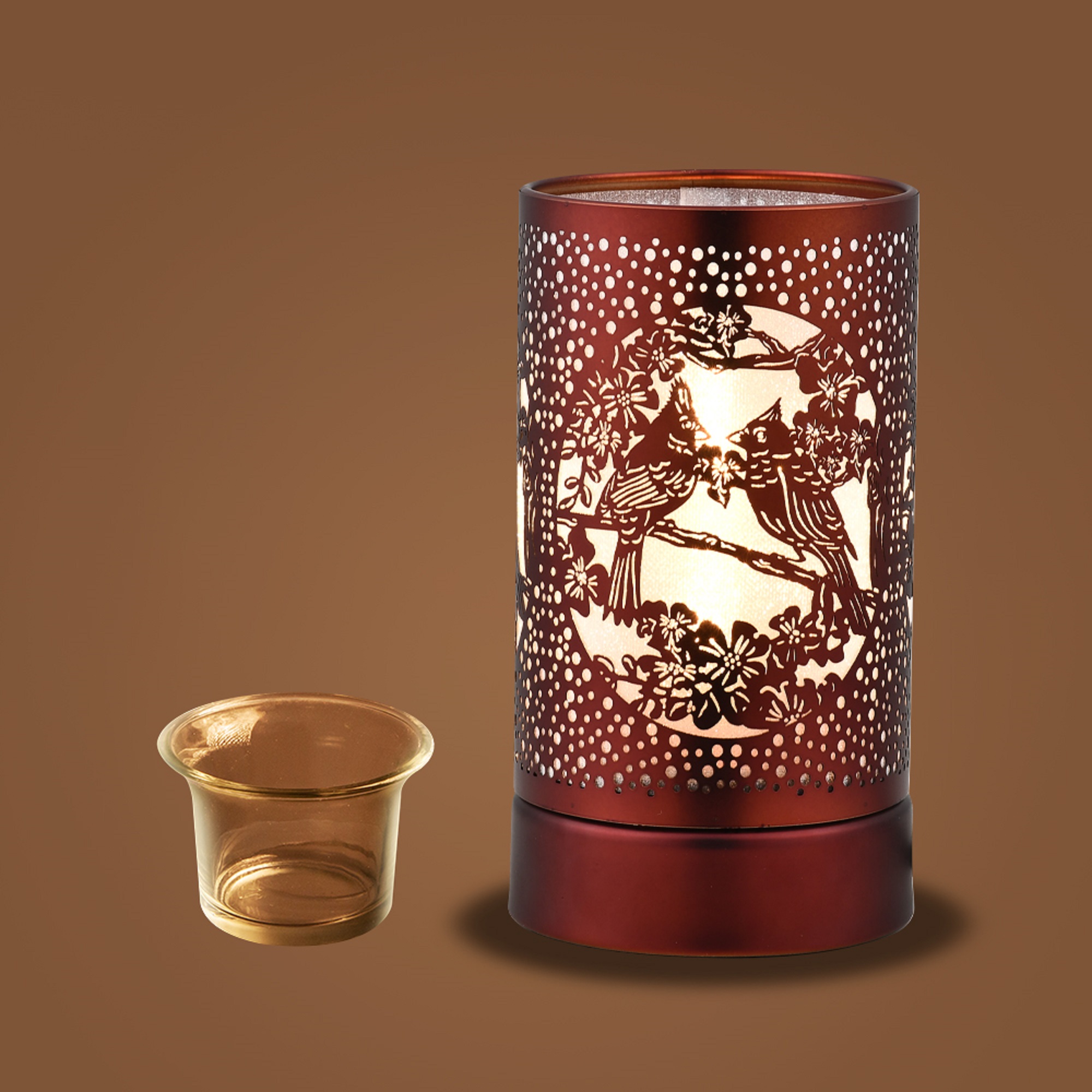 Touch lamp/Oil burner/Wax warmer- Copper Cardinals - Image 2