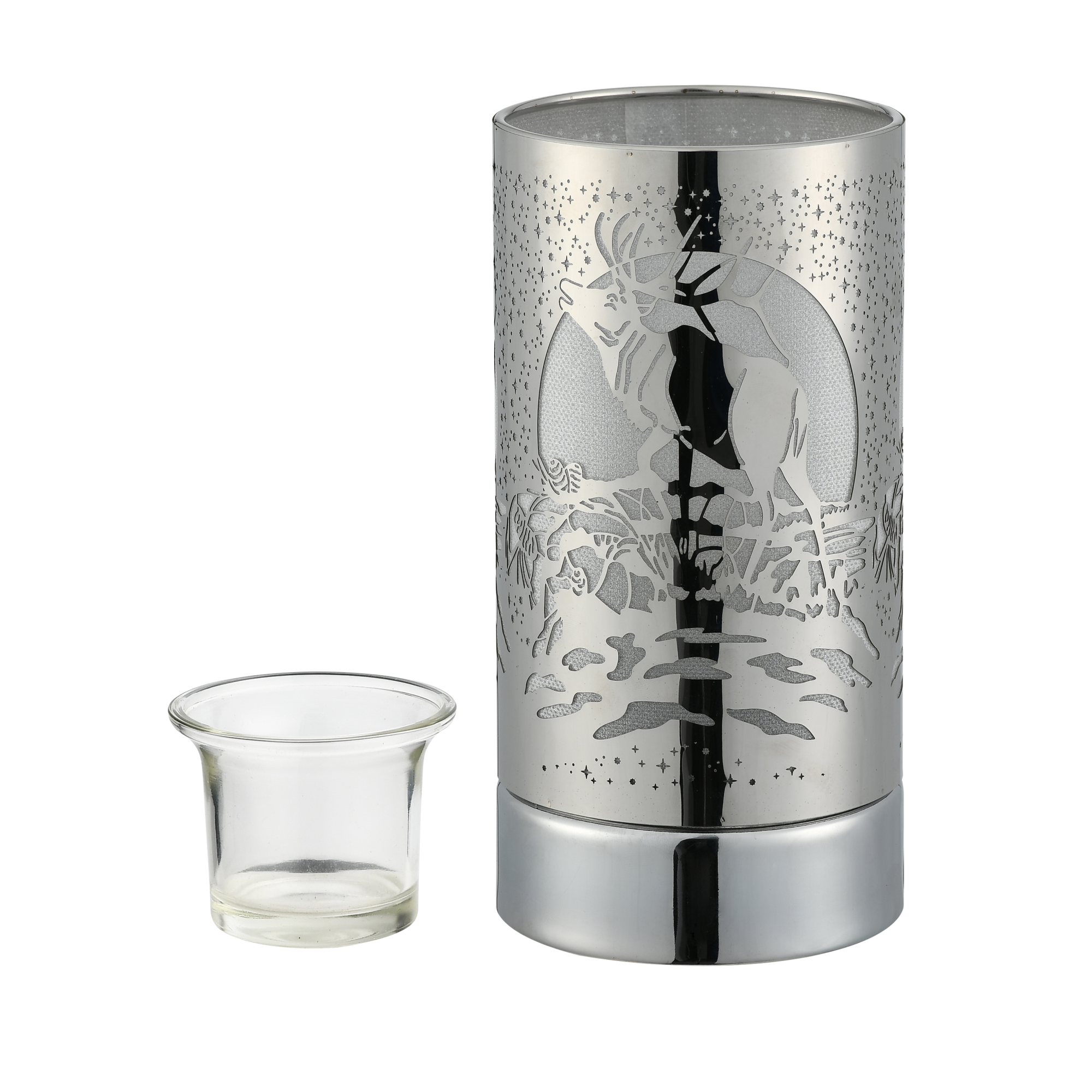 Touch lamp/Oil burner/Wax warmer- Silver Elk