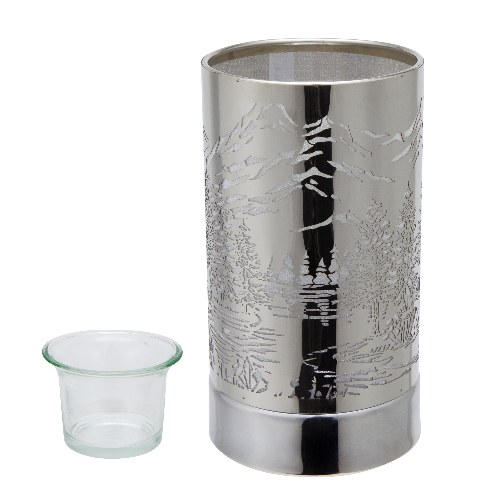 Touch lamp/Oil burner/Wax warmer-Silver Mountain Scene