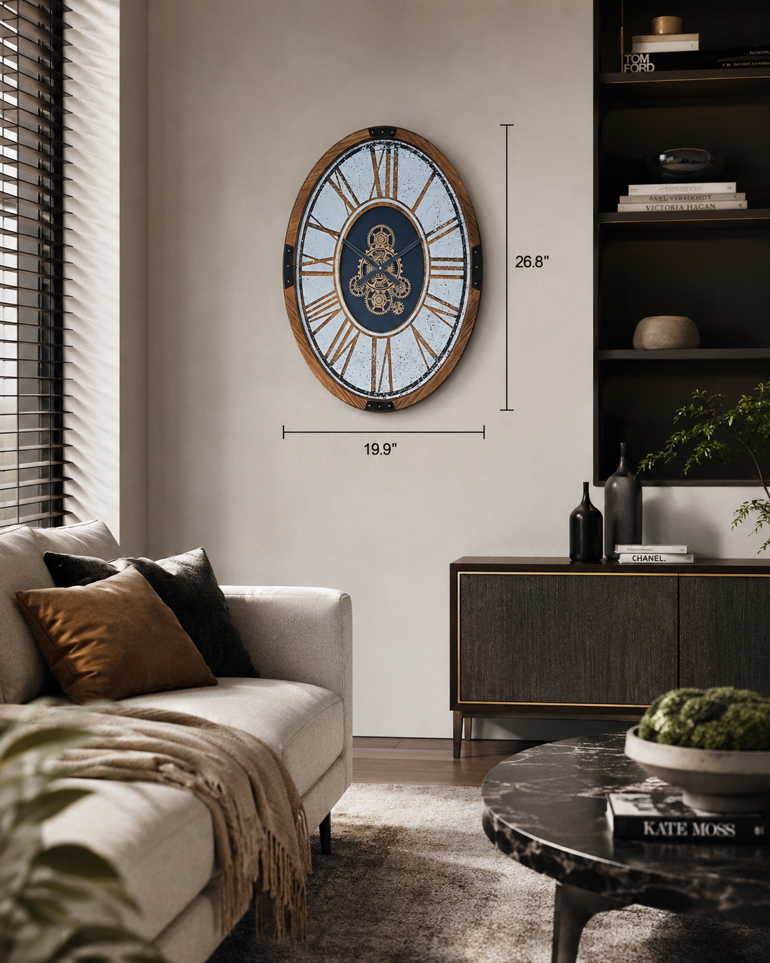 Miróre Oval Gear Mirror Clock - Image 3