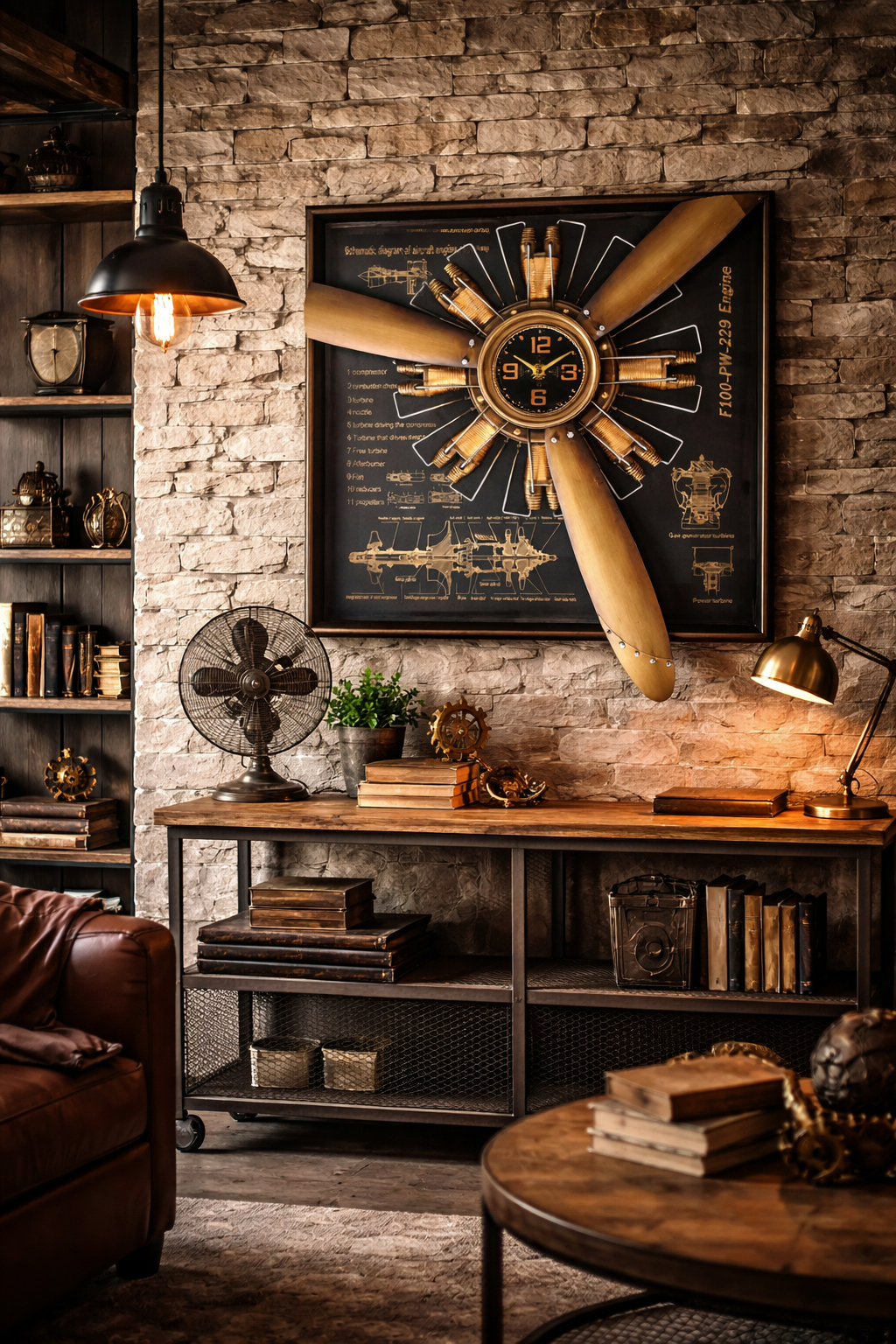 Vintage Radial Engine Wall Clock - Image 5