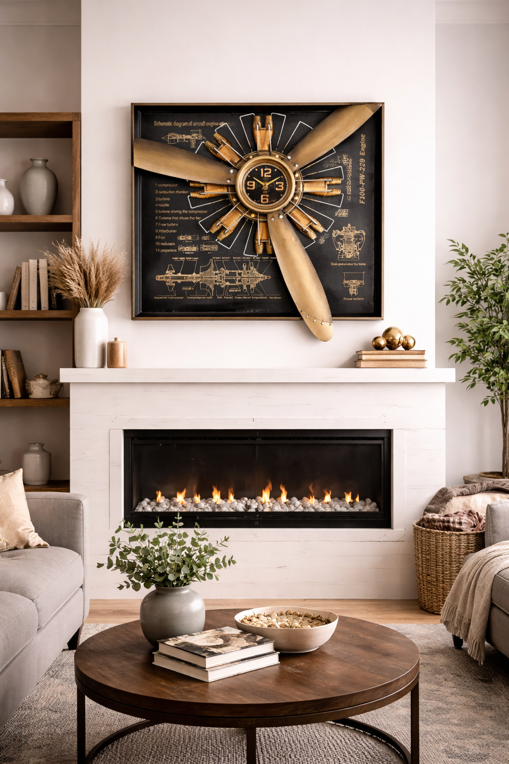 Vintage Radial Engine Wall Clock - Image 4