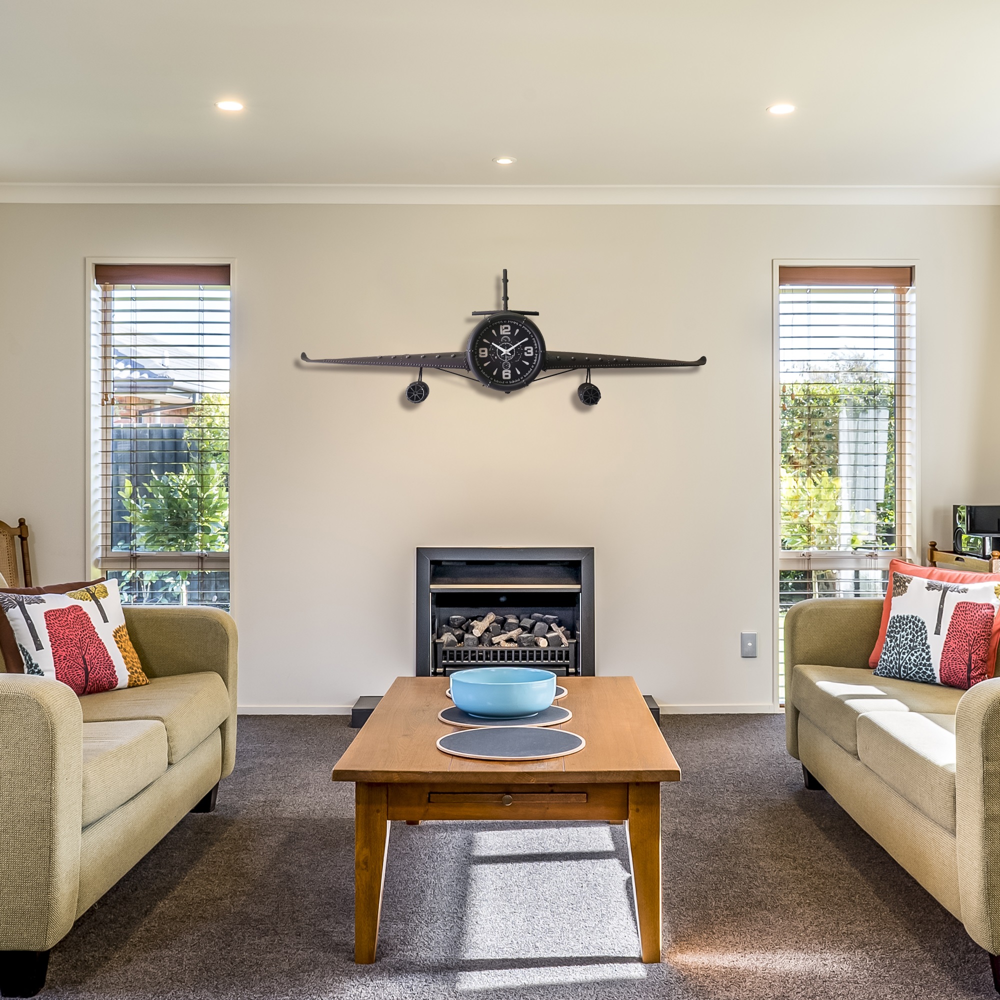 Airplane Clock - Large Rustic Vintage Fighter Wall Clock - Image 6