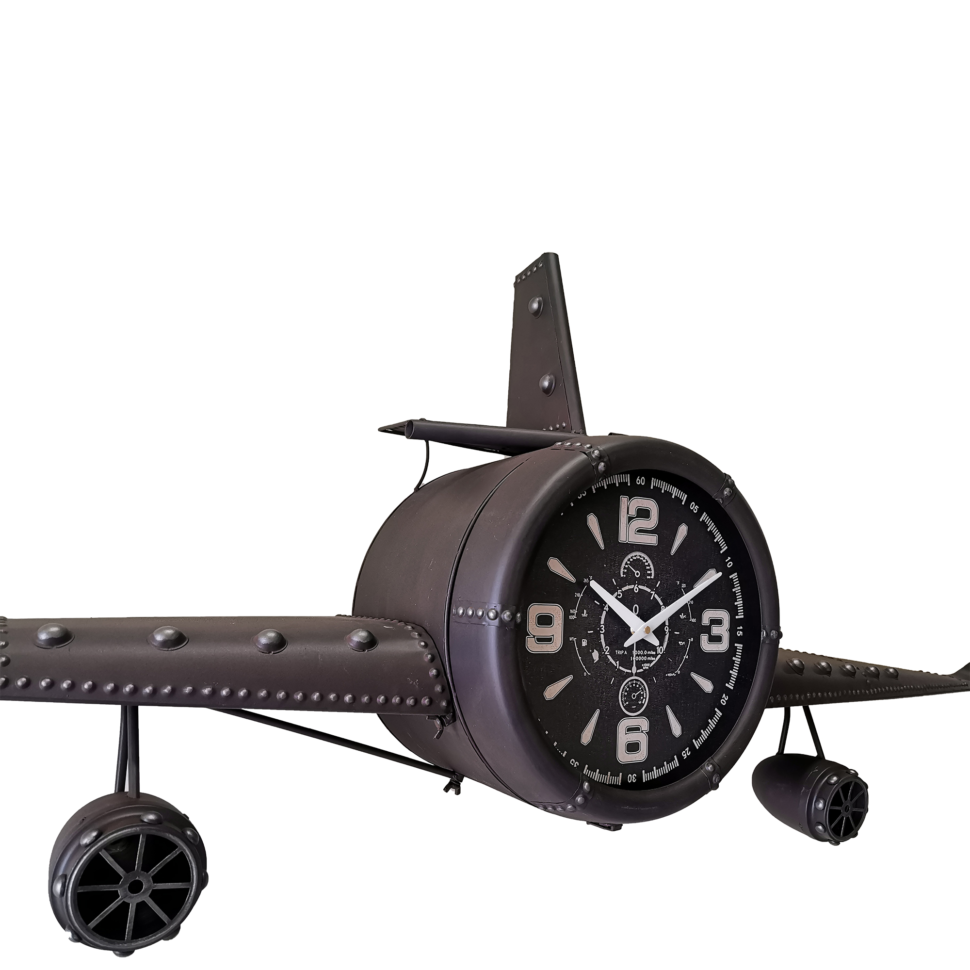 Airplane Clock - Large Rustic Vintage Fighter Wall Clock - Image 7