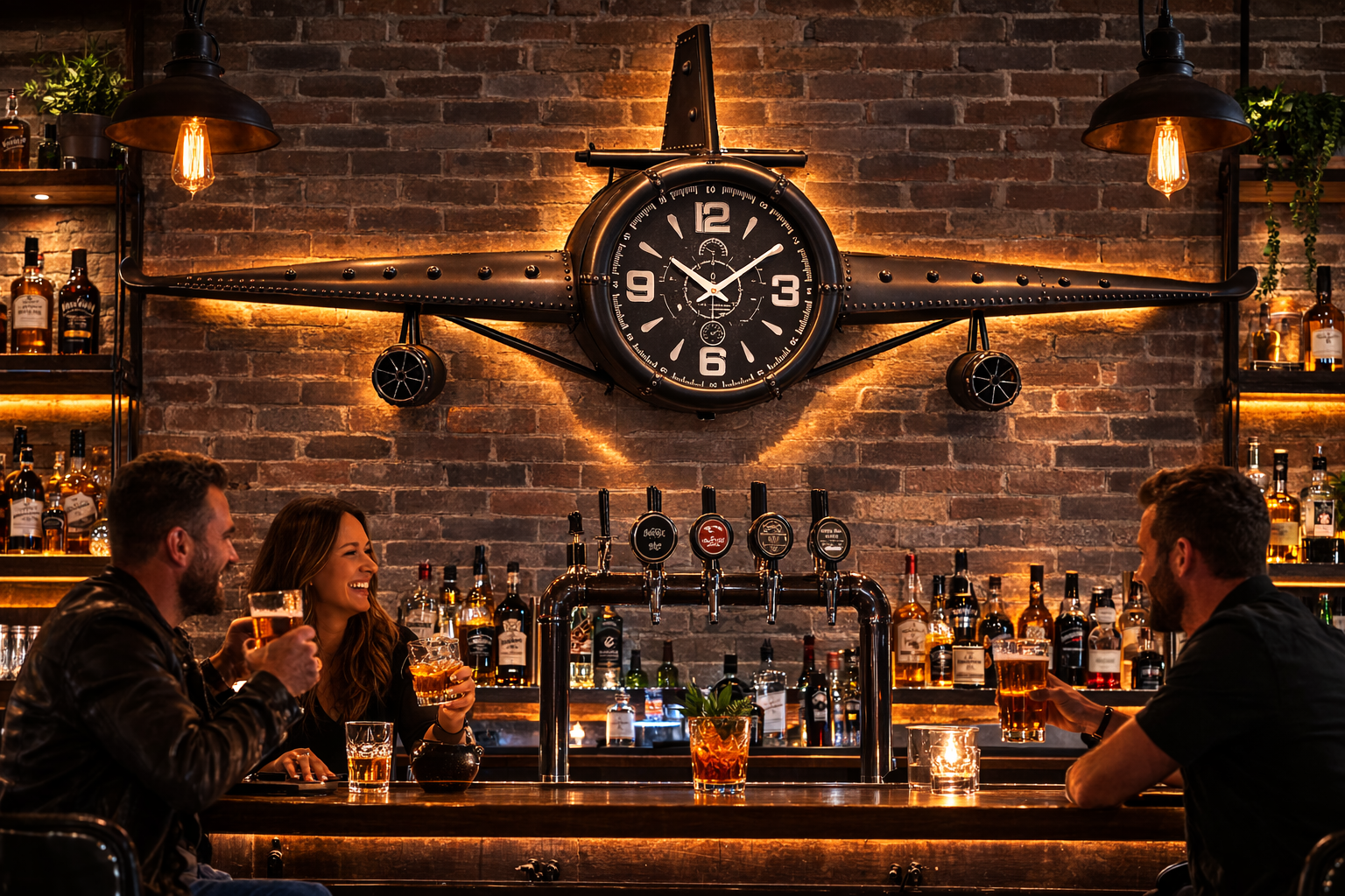 Airplane Clock - Large Rustic Vintage Fighter Wall Clock - Image 3