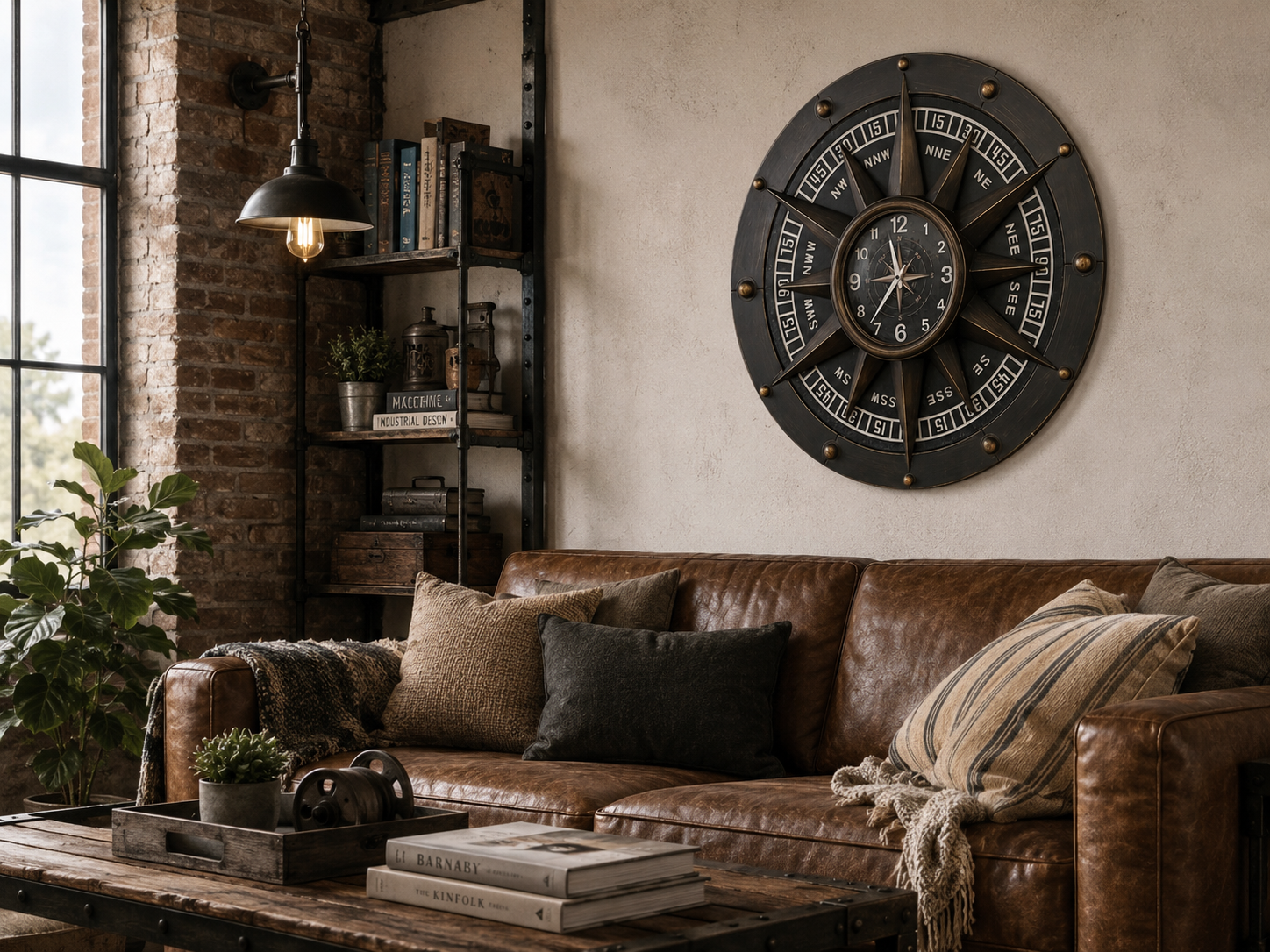 Compass Metal Wall Clock - Image 3