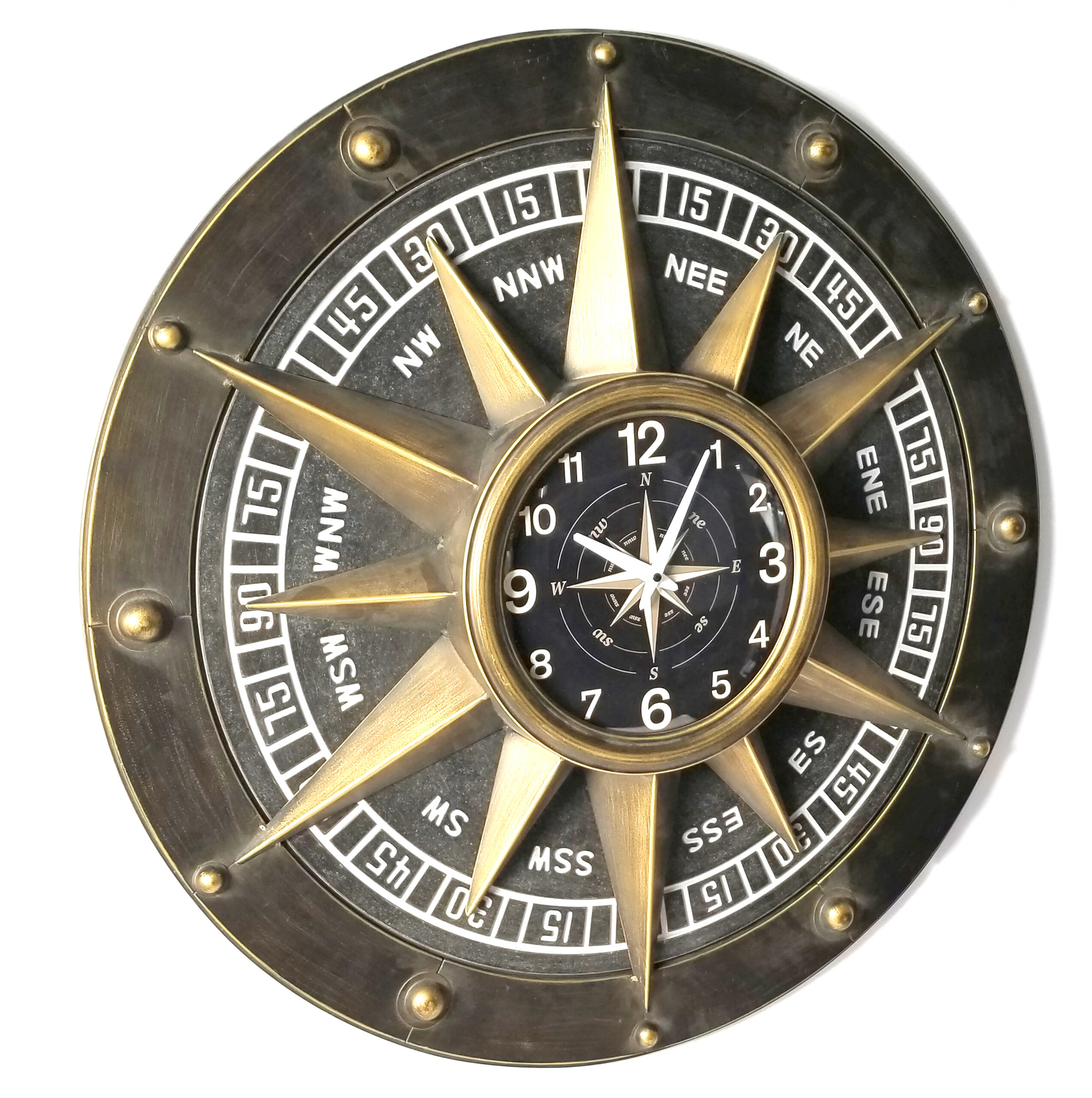 Compass Metal Wall Clock - Image 4