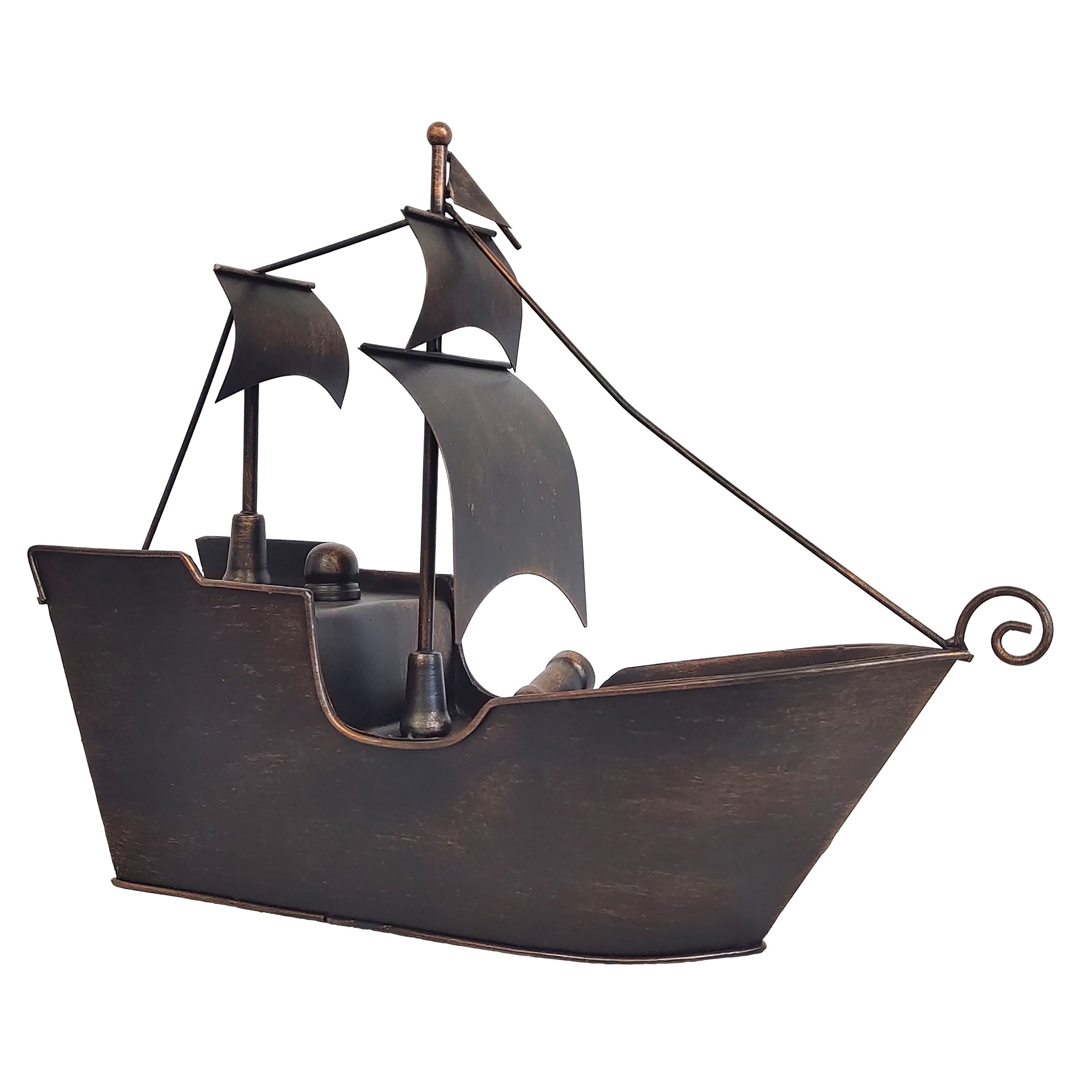 Sailing Ship Metal Table Clock-Bronze Copper - Image 5