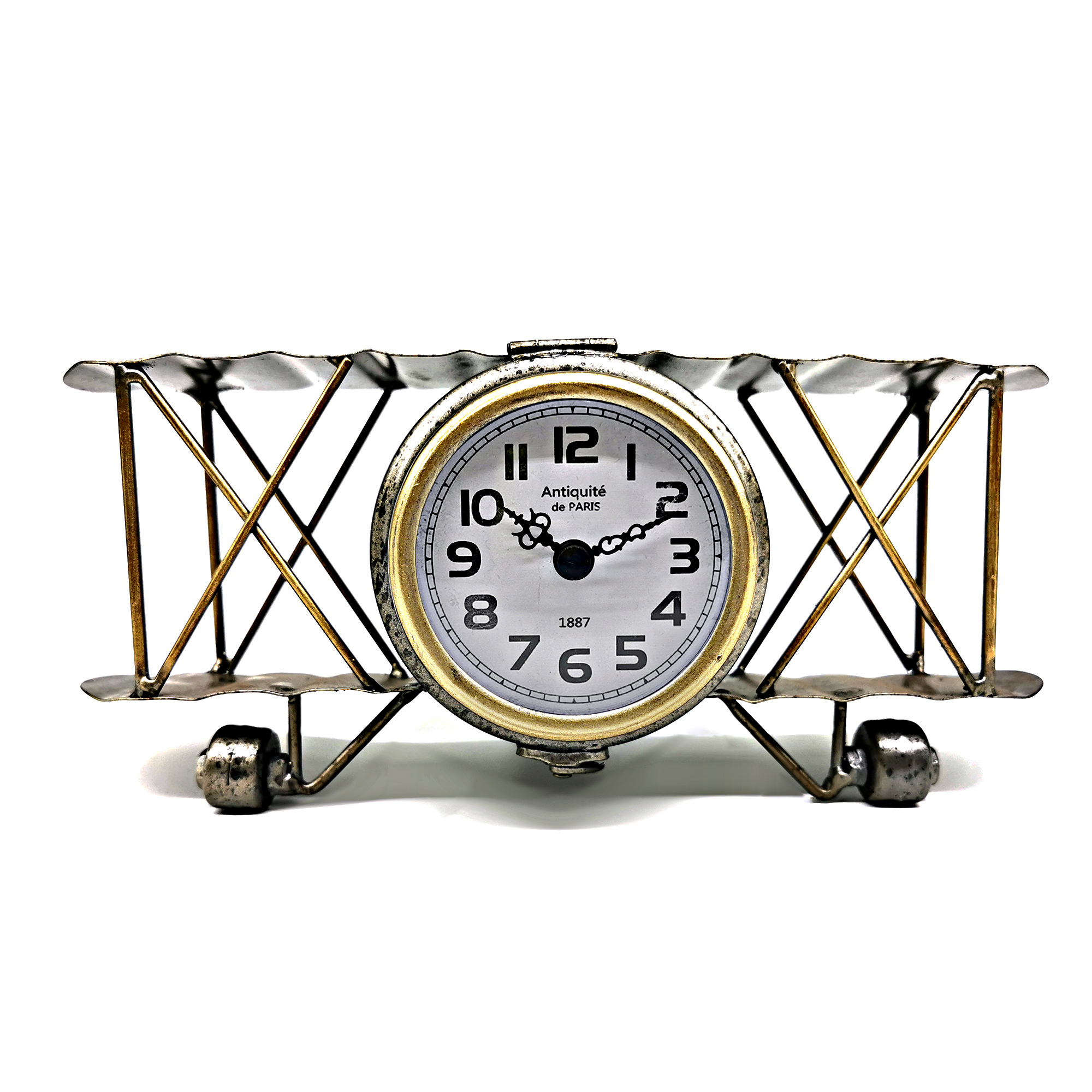 Vintage Airplane Metal Table Clock - Image 6