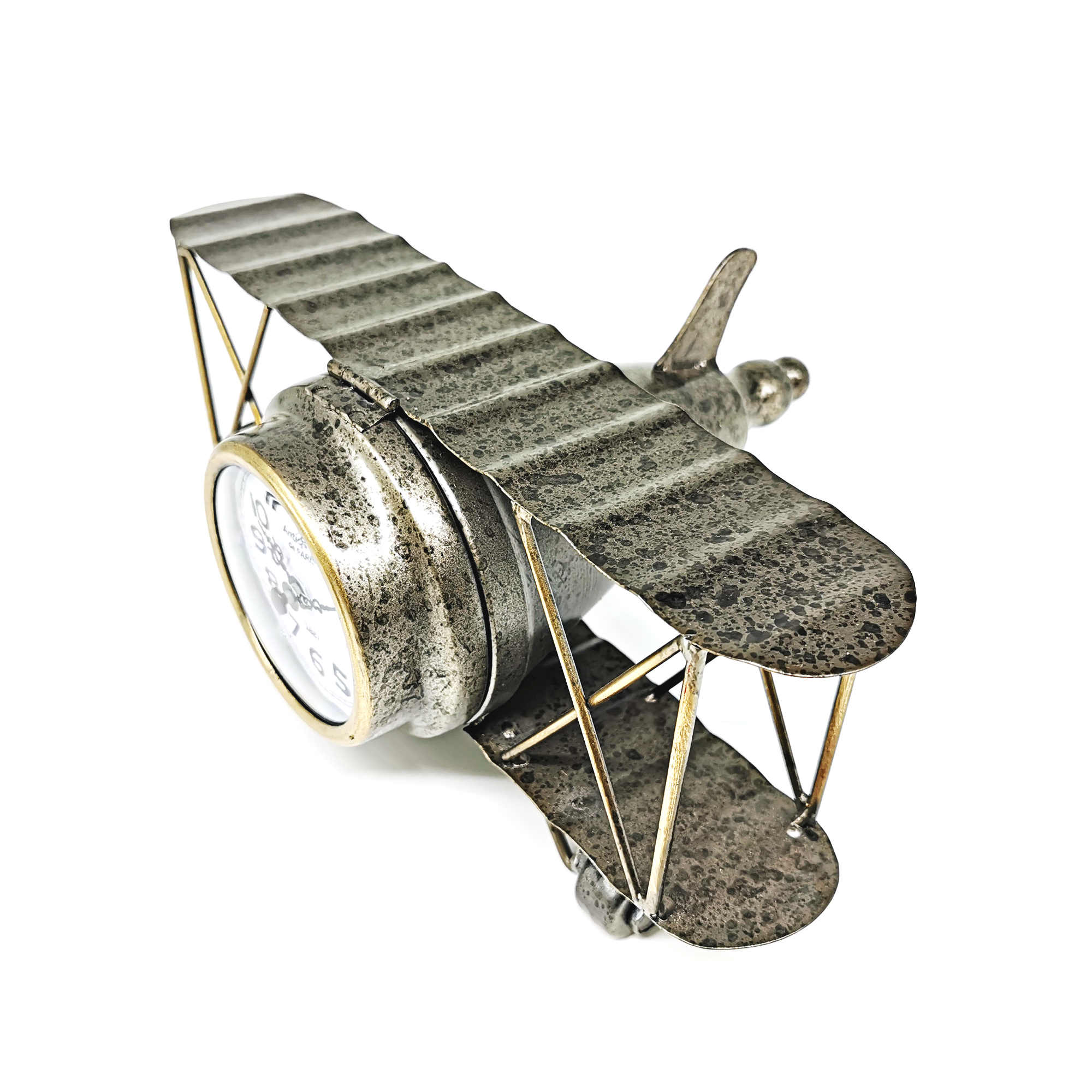 Vintage Airplane Metal Table Clock - Image 7
