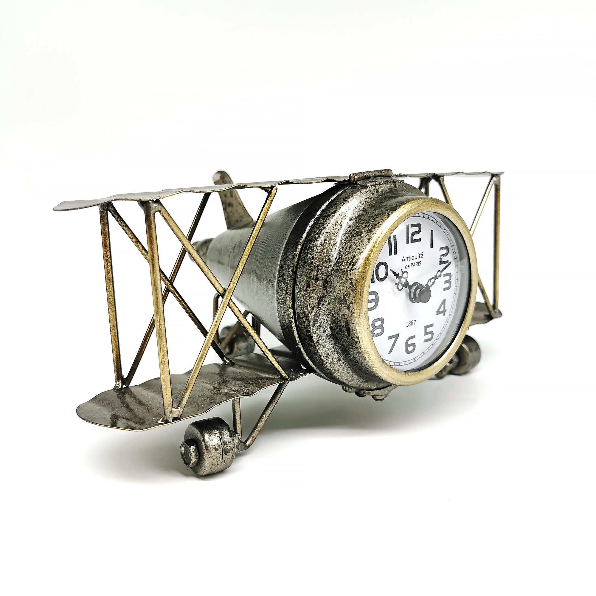 Vintage Airplane Metal Table Clock - Image 5