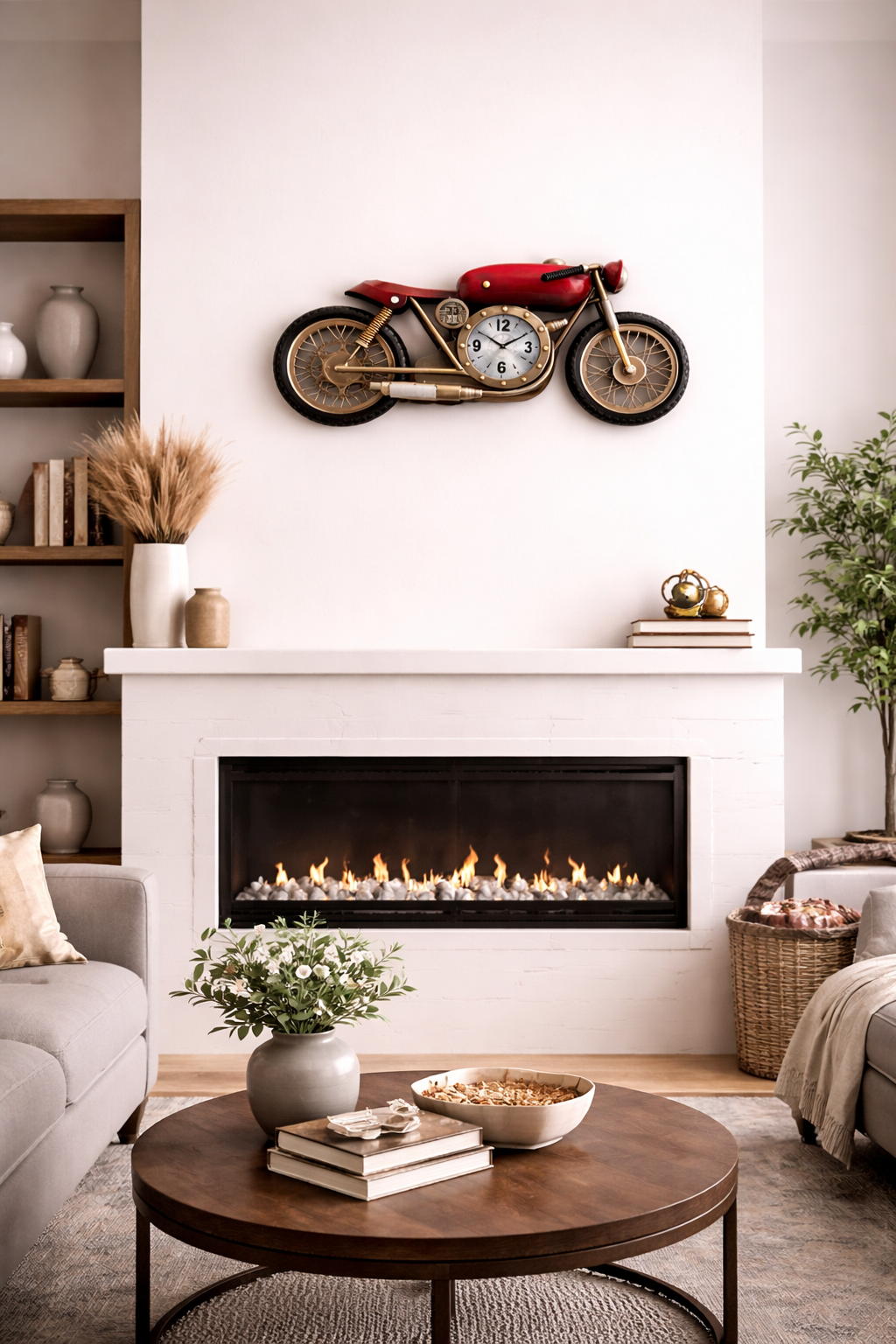 Vintage Racer Motorcycle Wall Clock