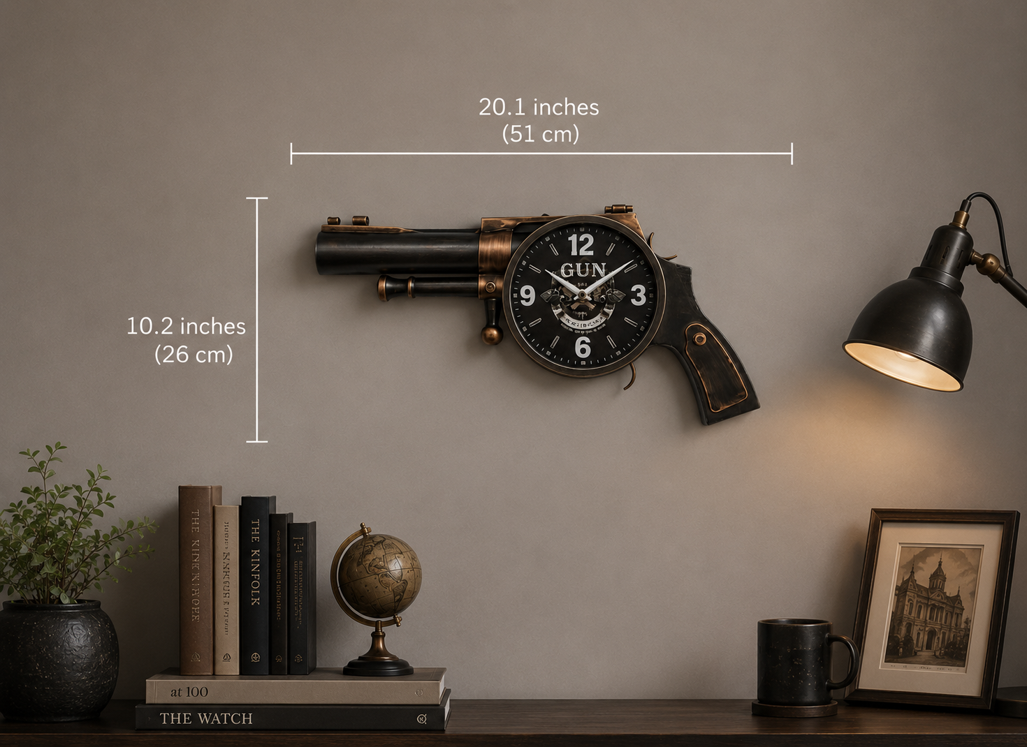 Vintage Revolver Wall Clock - Image 2