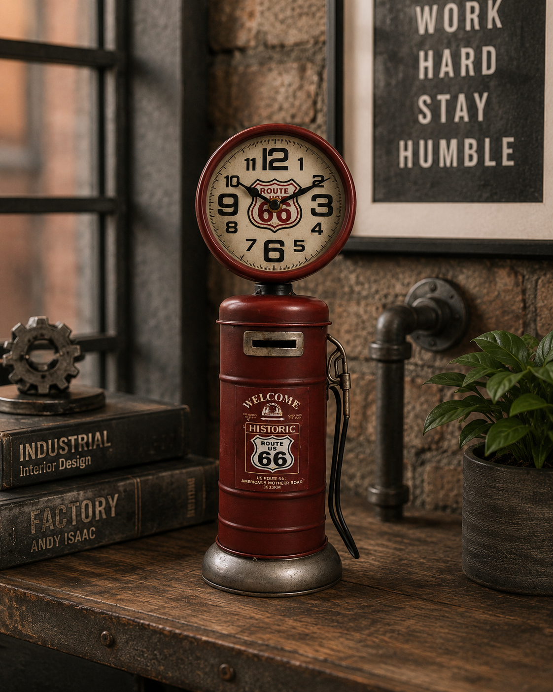 Route 66 Gas Pump Clock Piggy Bank - Image 3
