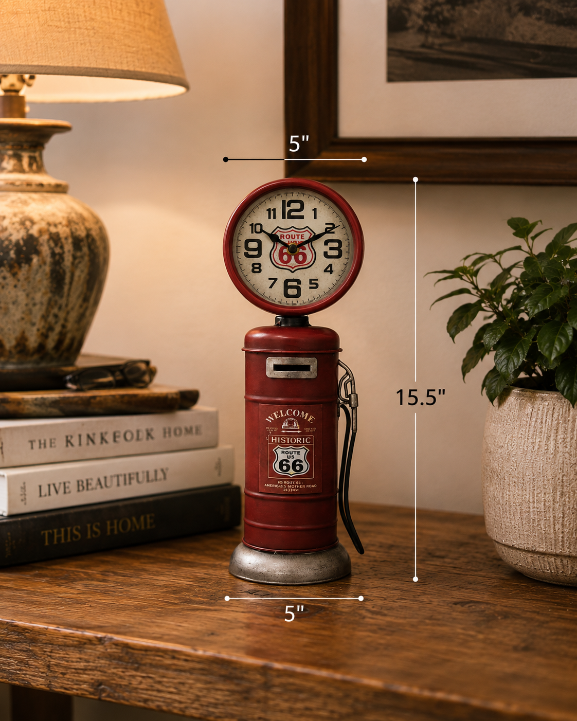 Route 66 Gas Pump Clock Piggy Bank - Image 2