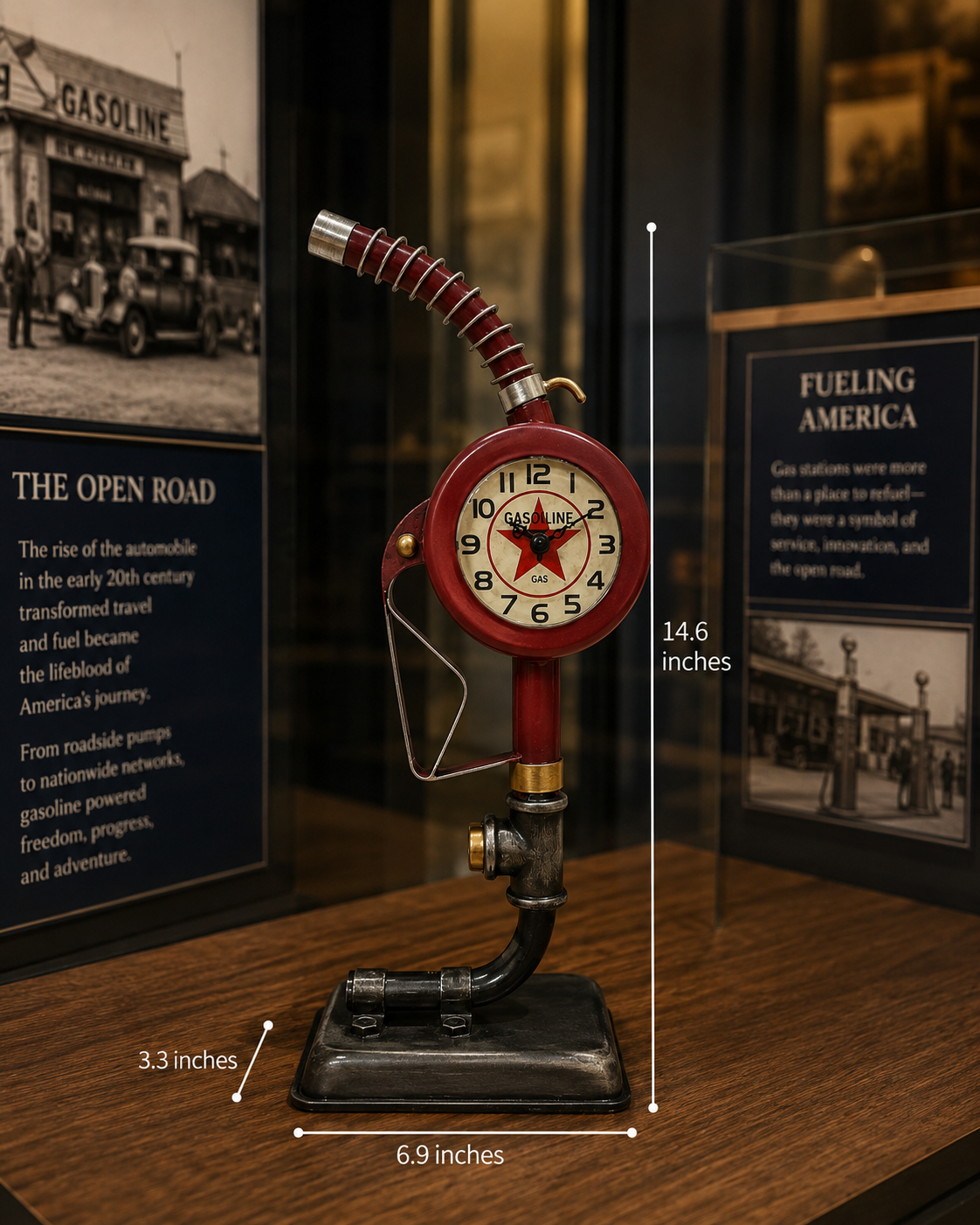 Vintage Gas Gun Metal Table Clock - Image 4