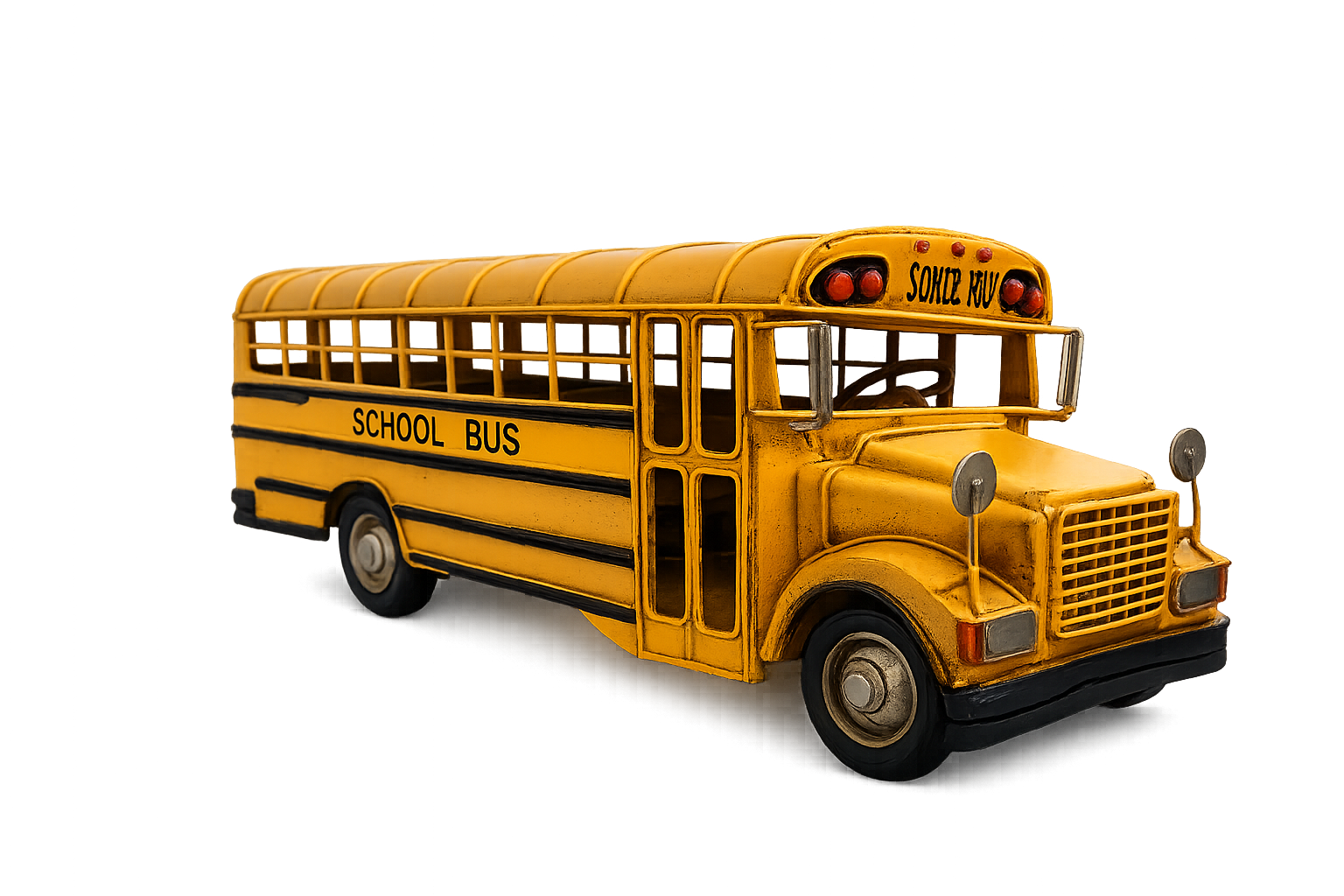 Vintage Metal School Bus Model Décor - Image 3
