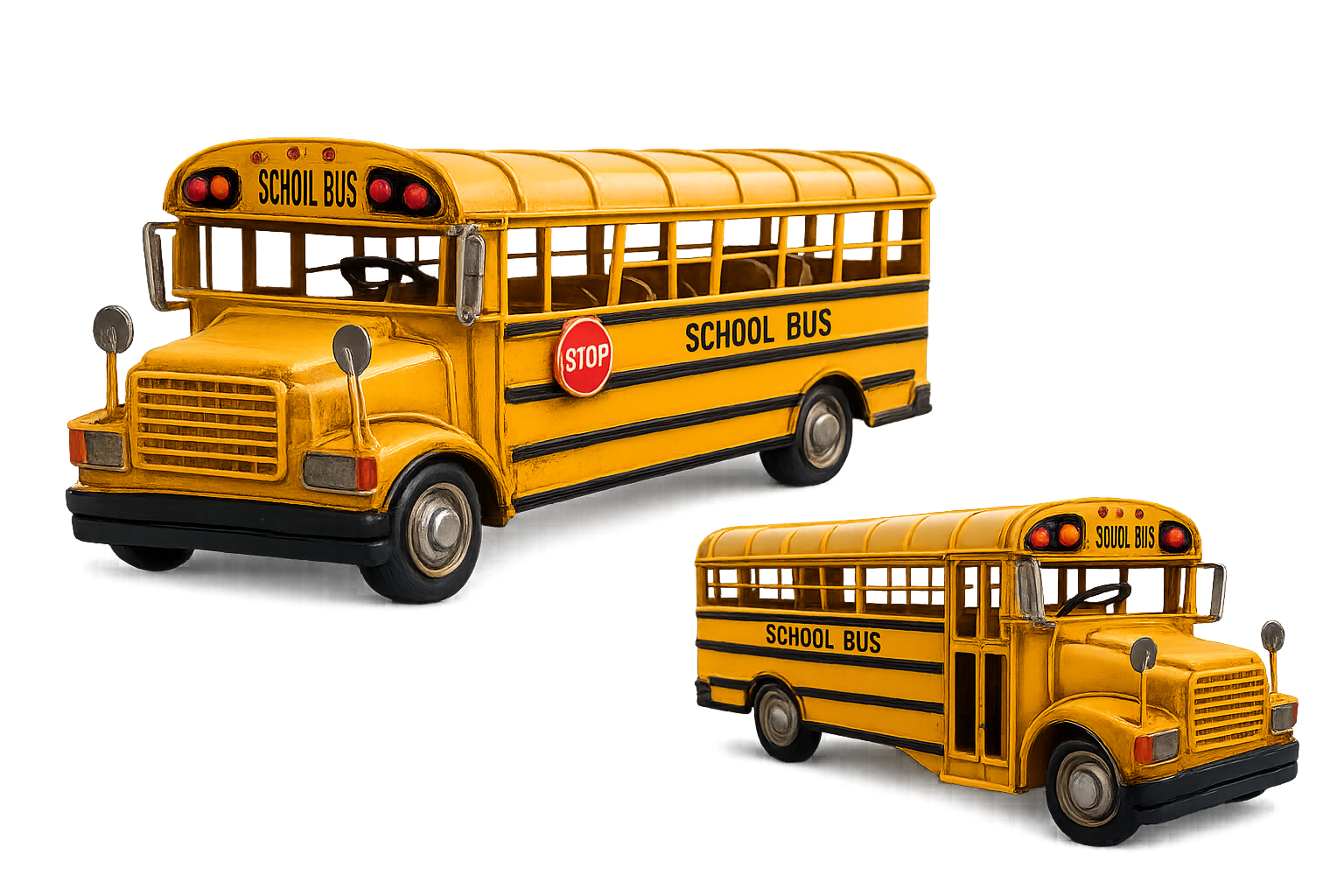 Vintage Metal School Bus Model Décor - Image 4