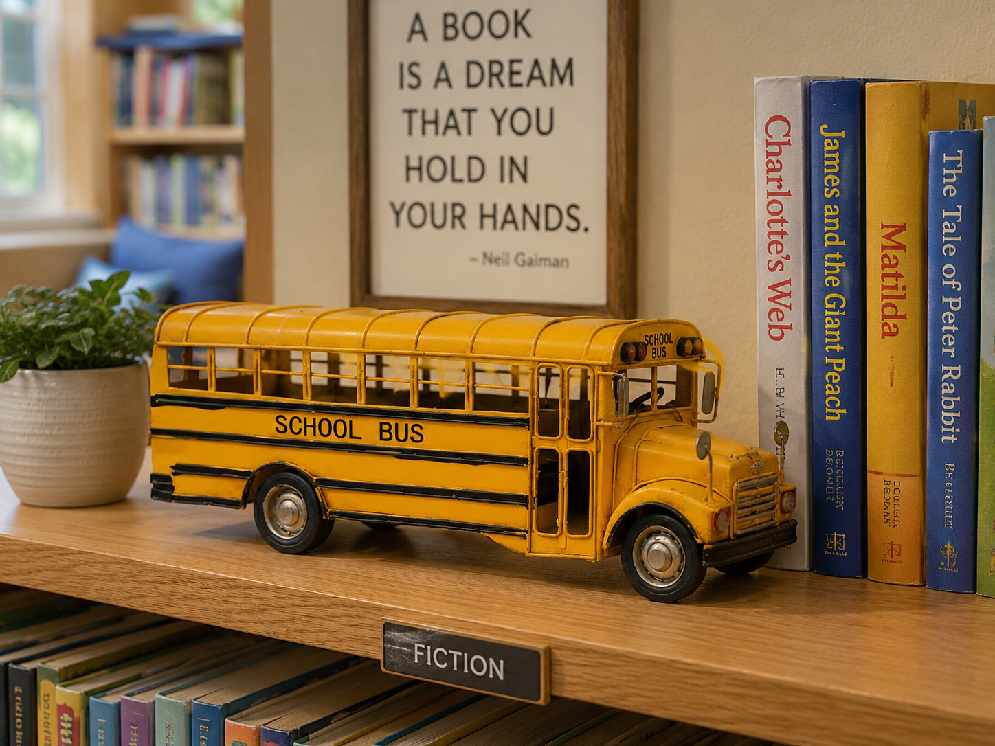 Vintage Metal School Bus Model Décor - Image 5