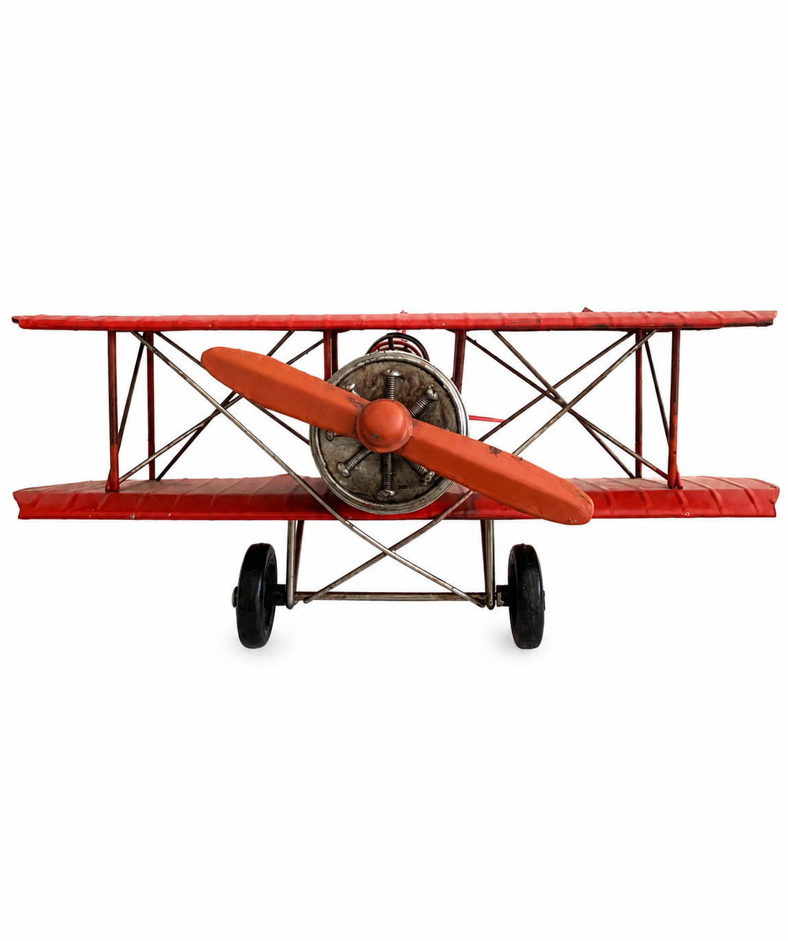 Vintage Metal Biplane Airplane Model Décor - Image 5