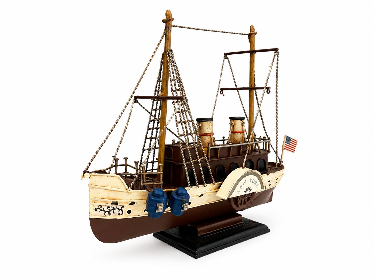 Vintage Metal Ship Model Décor - Image 6