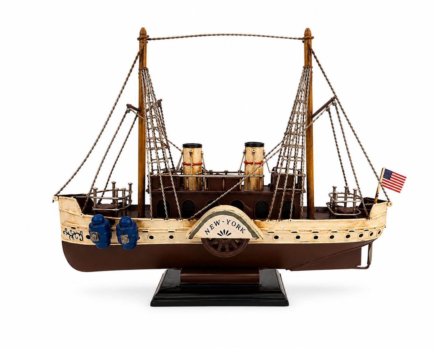 Vintage Metal Ship Model Décor - Image 7