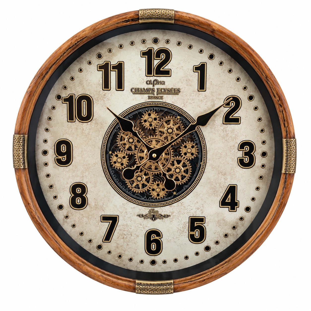 Vintage Industrial Metal Gear Wall Clock