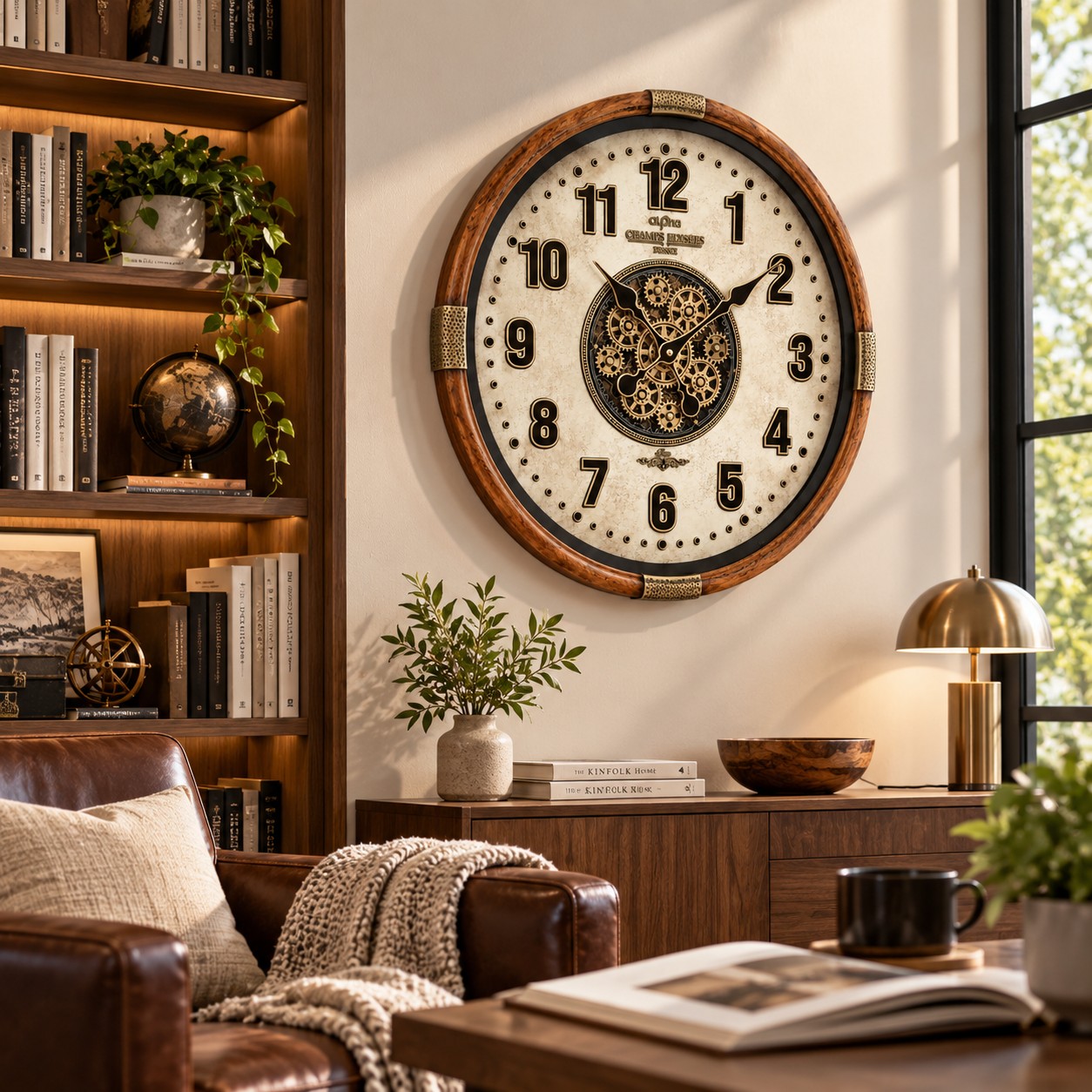 Vintage Industrial Metal Gear Wall Clock - Image 6