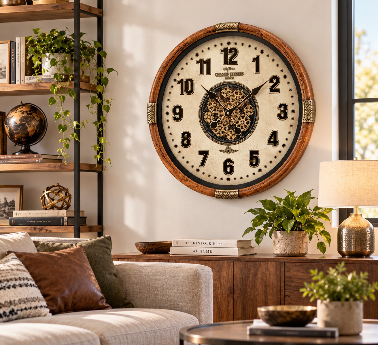 Vintage Industrial Metal Gear Wall Clock - Image 7